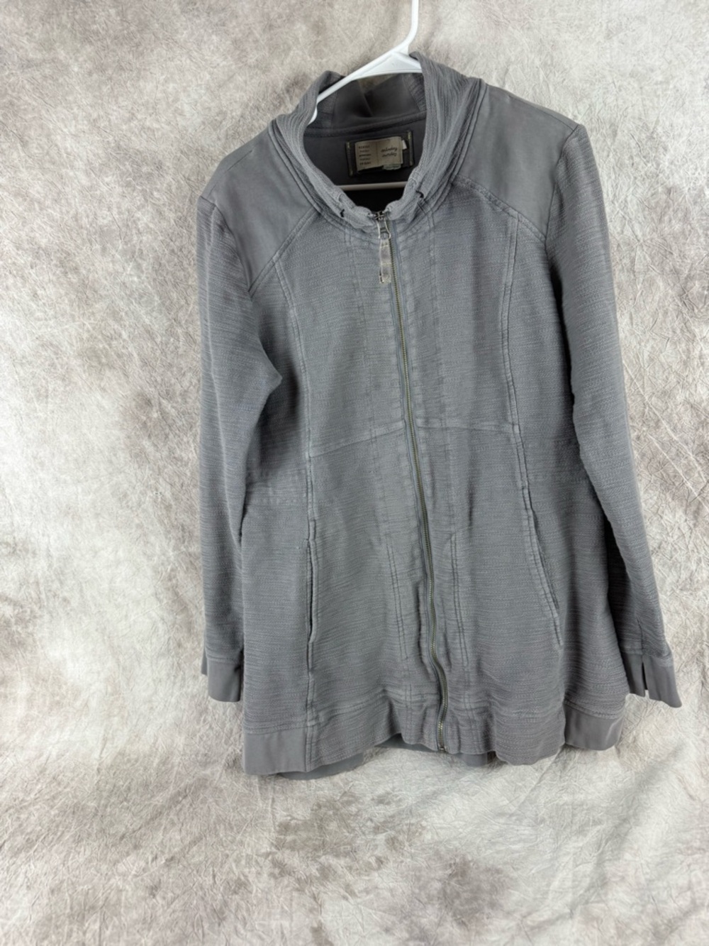 Saturday Sunday Anthropology Women's Gray Zip-Front Utility Jacket Large